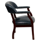 Flash Furniture Navy Vinyl Luxurious Conference Chair with Accent Nail Trim-Navy Vinyl Upholstery