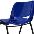 Flash Furniture HERCULES Series Navy Ergonomic Shell Stack Chair with Black Frame & 12" Seat Height-Black Powder Coated Frame Finish