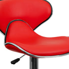 Flash Furniture Contemporary Cozy Mid-Back Red Vinyl Adjustable Height Barstool with Chrome Base-CA117 Fire Retardant Foam