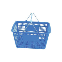 Off Shore Wire Handle Hand Shopping Basket, 10" H. x 18-1/2" W. x 13" D., Blue, 5 Pack-Great for any retail, stock and storage application