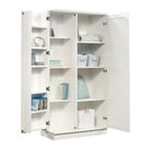 Sauder 422427 HomePlus Storage Cabinet - Soft White-Enclosed back panel has cord access. 