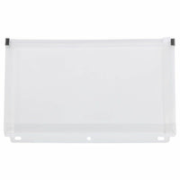 JAM Paper Plastic 3 Hole Punch Binder Envelopes with Zip Closure #10 Wallet Booklet - 6" x 9 1/2" - Clear - 12 Pack-Clear 3 Hole Punched Plastic Binder Envelope