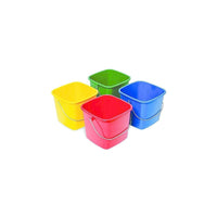 Globe 6Qt Sanitation Pail, 13.38" x 8.75", Blue, 6 Pack (3616B)-High Density Polypropylene with Metal Handle