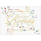 JAM Paper - Cartes de souhaits, Joyeux anniversaire avec motif de carrés, vierges, 25/paquet (526XA4826WB)-Carte d’anniversaire avec motif de confettis carrés et de tourbillons