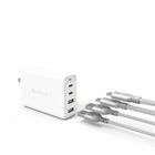 Adam Elements OMNIA 100W Multiport Super Charging Kit Charger - USB-C & USB-A Ports - White-100W (USB-C Port 1 = 45W; USB-C Port 2 = 30W, USB-A Port 1 = 12W, USB-A Port 2 = 12W)