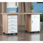 Winsome 18350 Kenner 3-Piece Set Modular Desk, Reclaimed Wood/White Finish-White and Reclaimed Wood Finish
