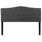 Flash Furniture Cambridge Tufted Upholstered Queen Size Headboard - Dark Grey Fabric-Contemporary Style
