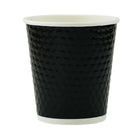 Tannex Double Wall Paper Hot Cups and Lids Combo - 10oz - Black Diamond - 100 Pack-Premium double wall construction for sturdy feel