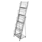 Eddie's Hang-Up Display Ltd. Five Tier Collapsible Magazine Rack - Black - 53.50" x 12.25" x 12.25"-Newspaper & Magazine Rack