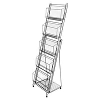 Eddie's Hang-Up Display Ltd. Five Tier Collapsible Magazine Rack - Black - 53.50" x 12.25" x 12.25"-Newspaper & Magazine Rack