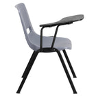 Flash Furniture Grey Ergonomic Shell Chair with Right Handed Flip-Up Tablet Arm-Some Assembly Required