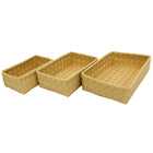 Cathay Importers Resin Rect Basket, Natural, 3/Pack-Versatile, practical rectangular storage basket handmade by skilled artisans