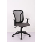 Brassex Angelo Desk Chair - Black/Grey-Adjustable height with 100mm hydraulic lift