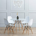 Nicer Furniture Eiffel Style Dining Table with 47" Table Top - White-White Wood