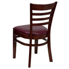 Flash Furniture HERCULES Series Vertical Slat Back Mahogany Wood Restaurant Barstool - 2 Pack-2.5" Thick Foam Padded Seat