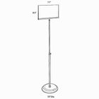 Azar Displays 8.5" x 11" Acrylic Sign Holder with Pedestal, Clear (300845)-Stands on adjustable metal pole that ranges in height from 24" to 45-1/4" sits on a 10" diameter metal base