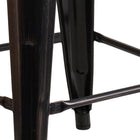 Flash Furniture 24" High Backless Black-Antique Gold Metal Indoor-Outdoor Counter Height Stool with Square Seat-500 lb. Weight Capacity