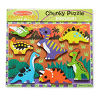 Melissa & Doug Dinosaurs Chunky Puzzle, 8 Pack (LCI3747)-Product measures 1" x 9" x 12" and weighs 1