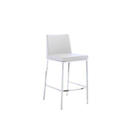 Plata Import Aelta Stool, Counter Height, White Seat (A-5091C-WHITE)-Faux Leather