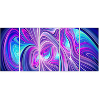 Designart Purple and Blue Wonder 5-Panel Contemporary Canvas Art Print, (PT3070-401)-Print