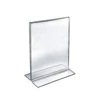 Azar Displays 11" x 8.5" Vertical Double Sided Stand Up Acrylic Sign Holder, Clear, 10 Pack (152714)-Stand up sign holder is perfect for tabletop displays, restaurant table displays, and hotel concierge desks