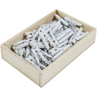 JAM Paper Wood Clothing Pin Clips, Small 7/8, White, 2 packs of 50, 100 Total (2230717360a)-4