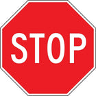 Accuform Signs Stop Sign, 24" x 24", Aluminum, English With Pictogram-Display Type Bolt-On