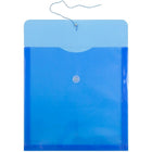 JAM Paper Plastic Envelopes with Button and String Tie Closure, 13 x 13 square, Blue Poly, 12 Pack (1241709)-Size: 13" x 13"
