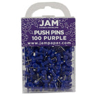 JAM Paper Push Pins, Purple Pushpins, 2 Packs of 100, 200 Pack (222419053a)-2 Packs of 100
