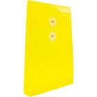 JAM Paper Plastic Envelopes with Button and String Tie Closure, Open End, 6.25 x 9.25, Yellow Poly, 12 Pack (472B1YE)-Opening: open end