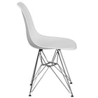 Flash Furniture Elon Series Plastic Chairs with Chrome Base - White - 2 Pack-Curved Arms