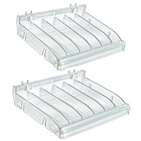 Azar Adjustable Divider Bin Cosmetic Tray with Customize Slot Size - Clear - 2 Pack-Sold in Packs of: 2