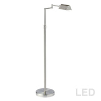 Dainolite 9W Swing Arm Floor, Satin Nickel Finish-Floor Lamp