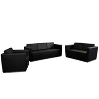 Flash Furniture Hercules Trinity Steel Sofa, Black (ZBTRINITY8094SOFABKGG)-Reception sofa for use in waiting areas and lounges