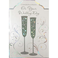 Rosedale 5-1/2" x 8" Congratulations on Your Wedding Day Greeting Cards And Envelopes, 6 Pack (19930)-Printed on premium uncoated card stock