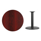 Flash Furniture 36" Round Mahogany Laminate Table Top with 24" Round Table Height Base-Mahogany Laminate Top