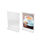Futech CTS0196 Countertop Magnetic Acrylic Sign Holder, 6-1/2" x 4" x 2", Clear, 10 Pack-Image size: 4"W x 6"H
