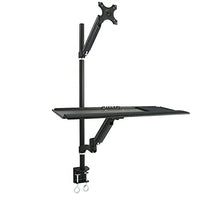 TygerClaw Single Extending Arm Monitor Desk/Sit-Stand Workstation (TYDS10019BLK)-Universal Fit - Innovative desktop PC monitor desk riser that mounts various flat panel LCDs and LED displays from 13" to 27"