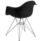Flash Furniture Alonza Series Plastic Chairs with Chrome Base - Black - 2 Pack-Waterfall Seat reduces pressure on your legs