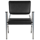 Flash Furniture HERCULES Series Black Antimicrobial Vinyl Bariatric Medical Reception Arm Chair with Panel Back-Set of 4 Medical Waiting Room Chairs with Arms