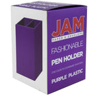 JAM Paper Plastic Pen Holder, Purple (341PU)-A Perfect way to keep all your pens, pencils, and office supplies organized at your desk whether in school, at the office, at home, or on the go!