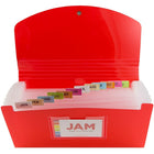 JAM Paper 13-Pocket Expanding File with Button & String Closure, Check Size, 5" x 10.5", Red, 2 Pack (2167012z)-4