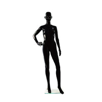 Eddie's Hang-Up Display Ltd. Glossy Abstract Female Mannequin, Bent Arm, Black (150503)-Glossy abstract female mannequin (one bent arm)