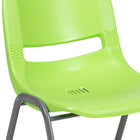 Flash Furniture HERCULES Series Green Ergonomic Shell Stack Chair with Grey Frame-Ergonomically Contoured Design with Green Plastic Back and Seat