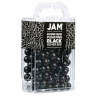 JAM Paper Colorful Push Pins - Round Head Map Thumb Tacks - Black - 100 Pack-Size: Standard (approx 1 inch)