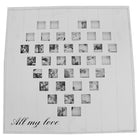Cathay Importers All My Love Wood Heart Montage 37-Photo Frame, 20"W x 1"D x 20"H, For 1.5" x 1.5 " Photo, White-Quote: All My Love