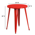 Flash Furniture 24" Round Red Metal Indoor-Outdoor Table-Top Size: 24" Round