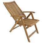 Cathay Importers Acacia Wood Five-Position Folding Arm Chair, Natural (EC-20-0005)-Natural coloured solid oiled acacia wood