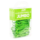 JAM Paper Coloured Jumbo Paper Clips, Large, Lime Green, 75 Pack (21830627)-Lime green