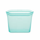 Zip Top Reusable Platinum Silicone Containers - Sandwich Bag - Teal-Microwave Safe